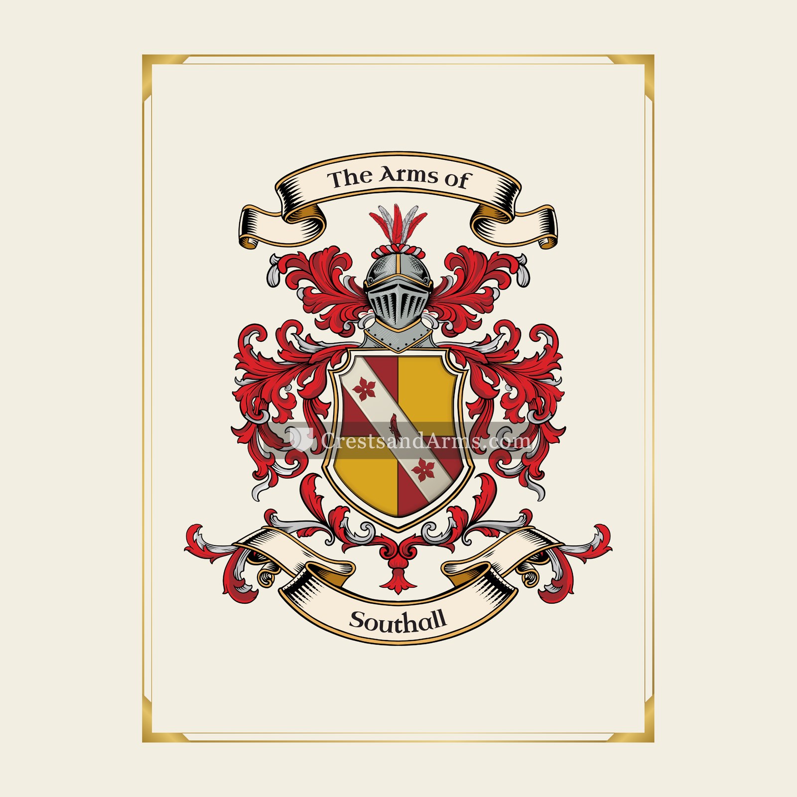 With gold border