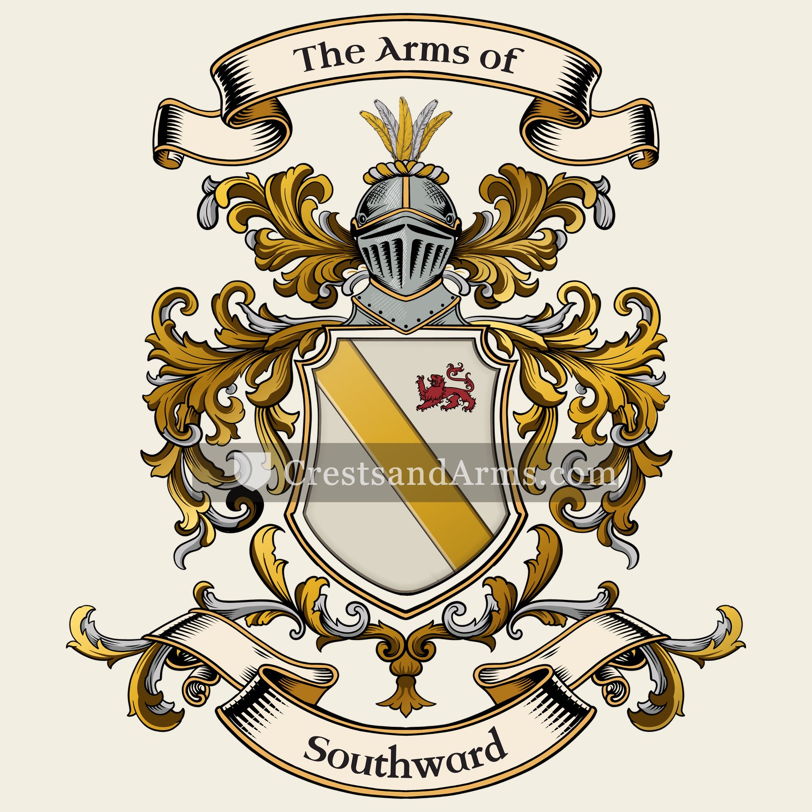 The Southward coat of arms, drawn from the recorded blazon