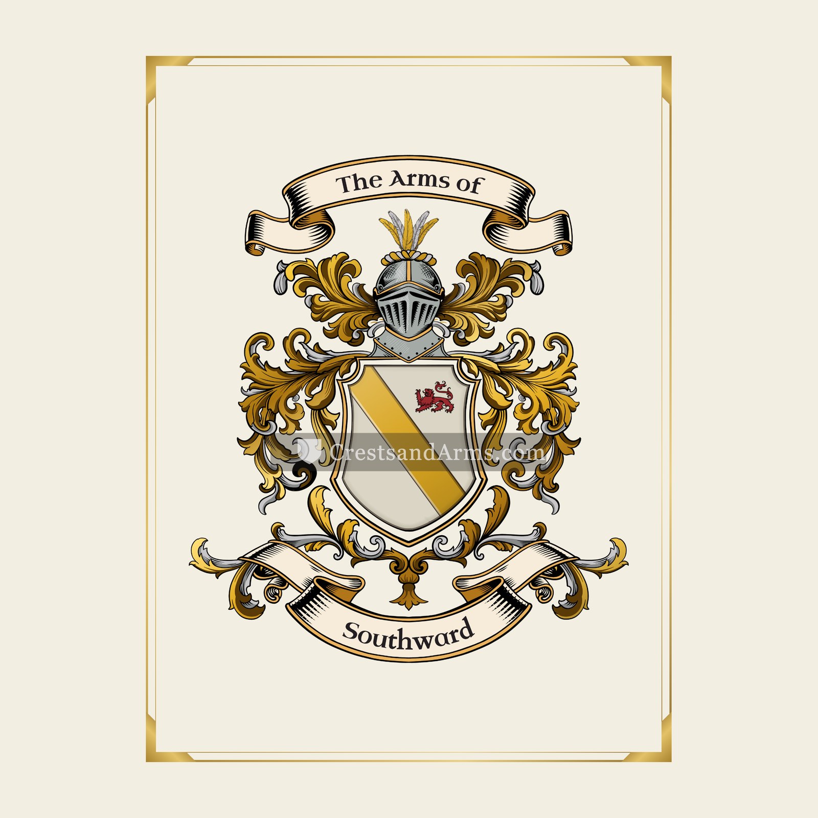 With gold border