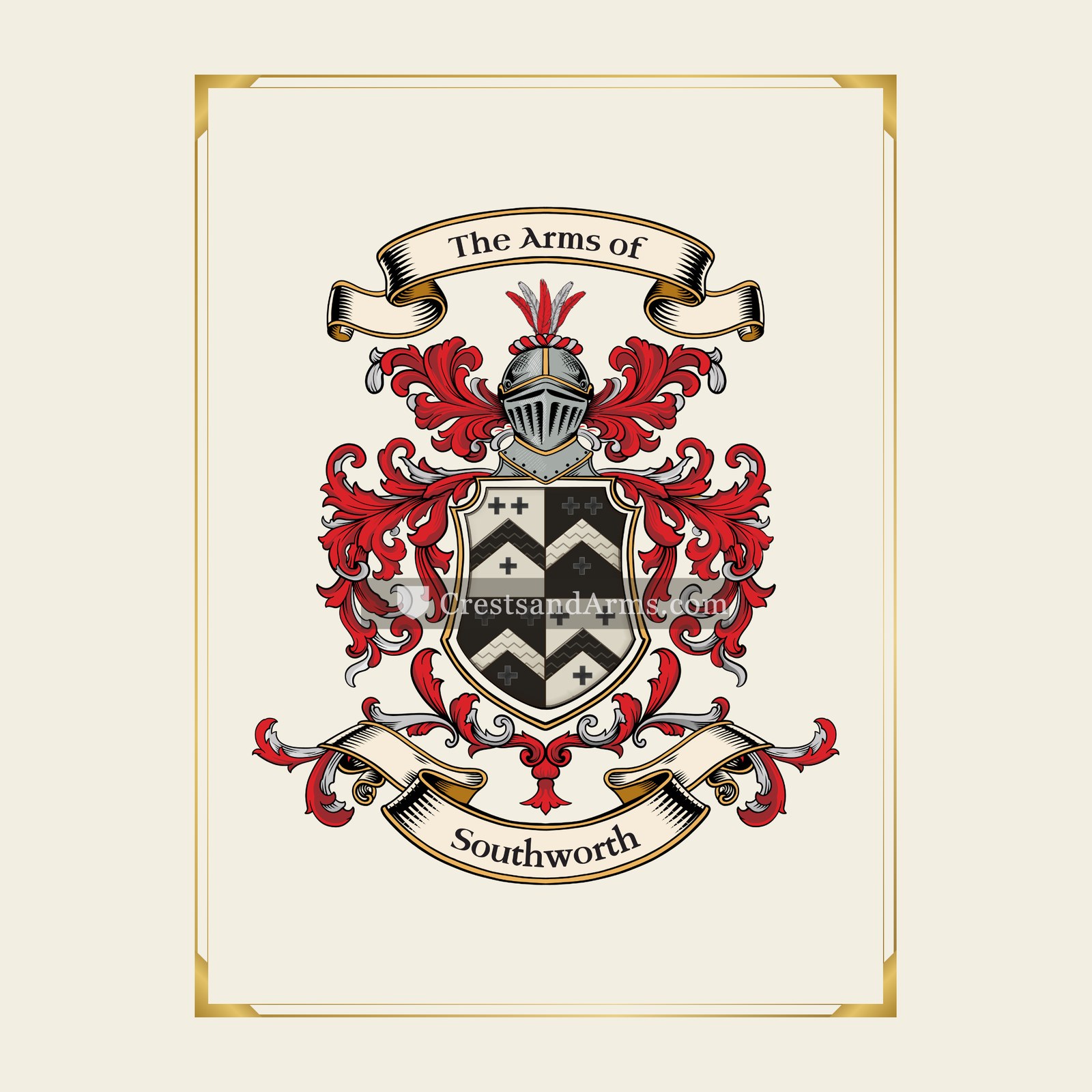 With gold border