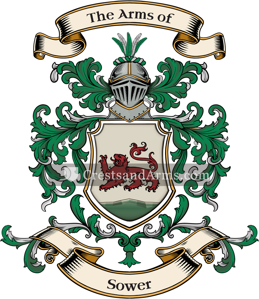 The Sower coat of arms, drawn from the recorded blazon