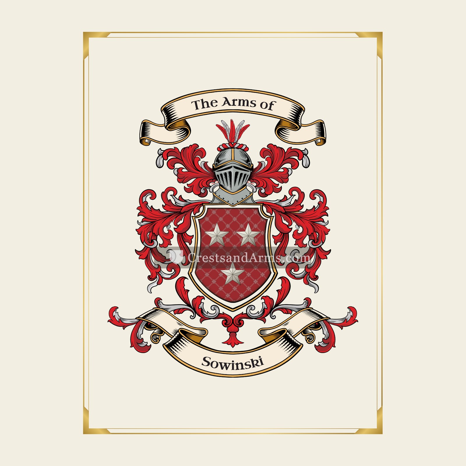 With gold border