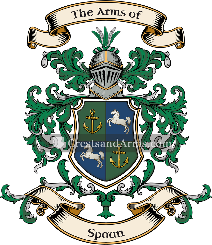 The Spaan coat of arms, drawn from the recorded blazon