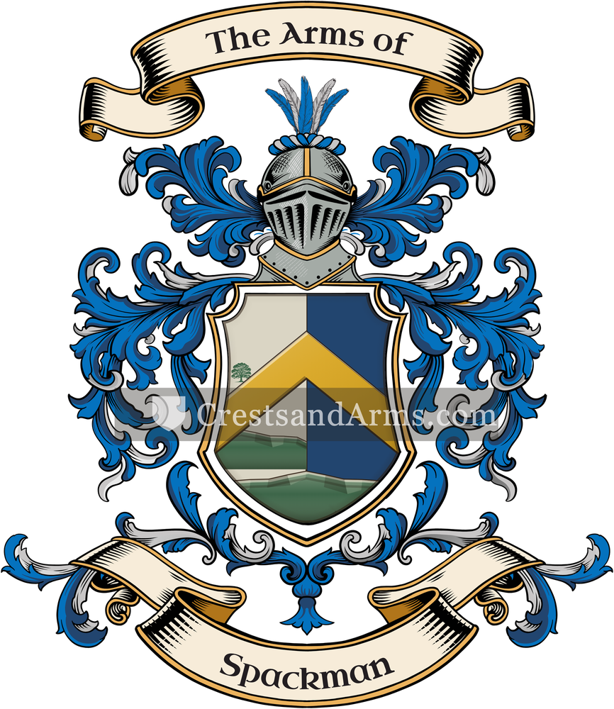 The Spackman coat of arms, drawn from the recorded blazon