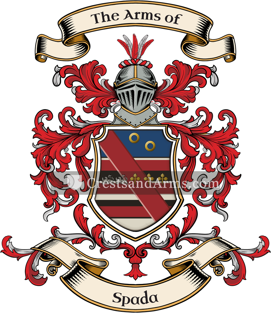 The Spada coat of arms, drawn from the recorded blazon