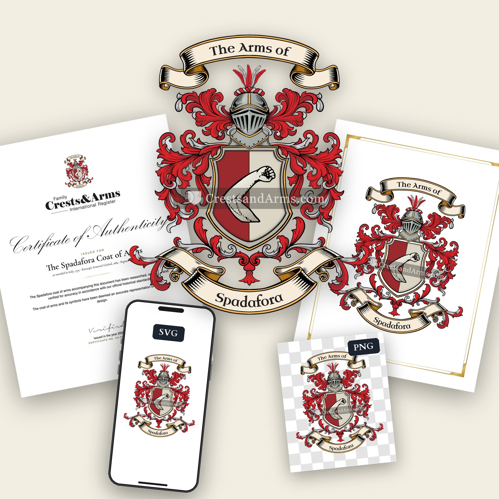 The Spadafora arms on the coat of arms — digital pack
