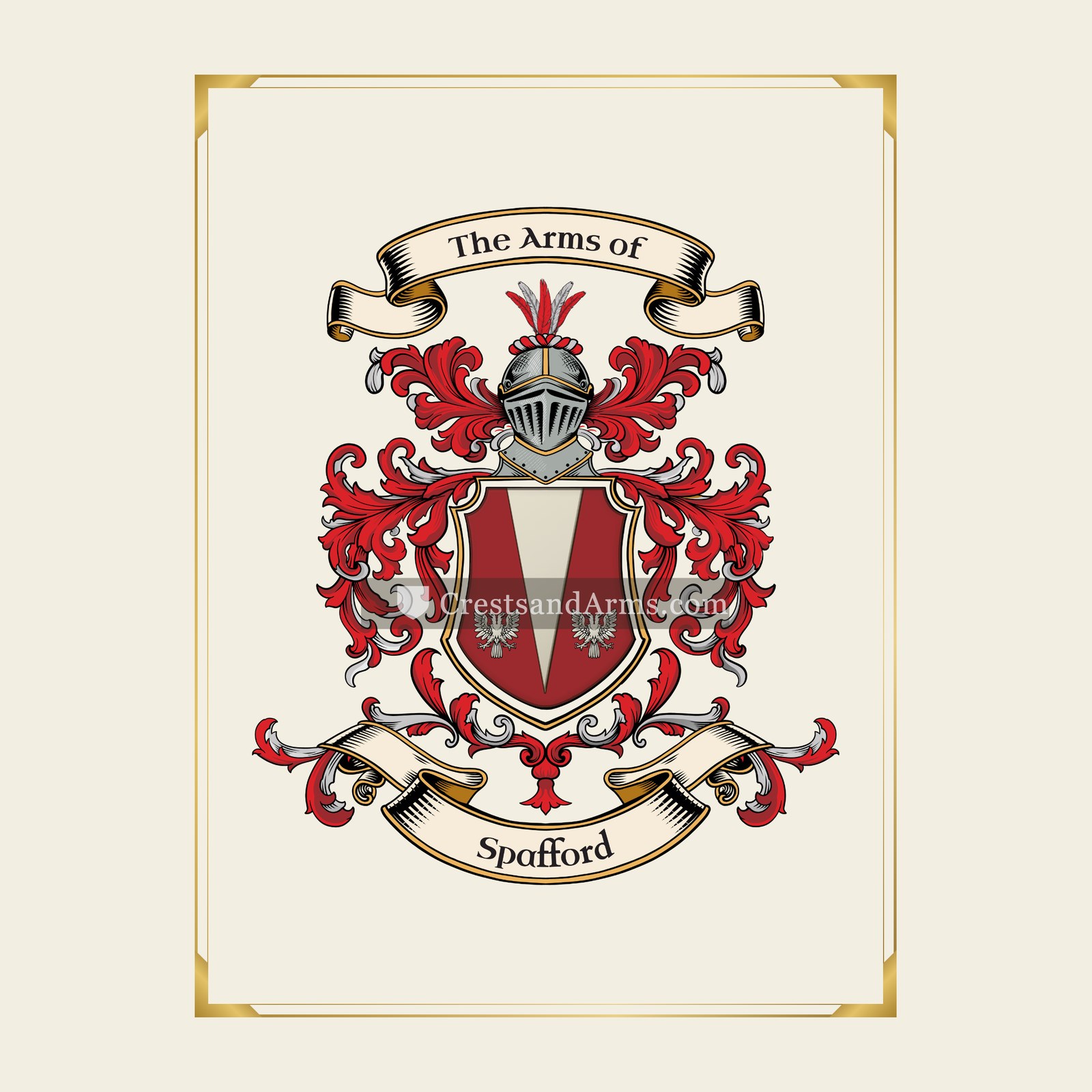 With gold border