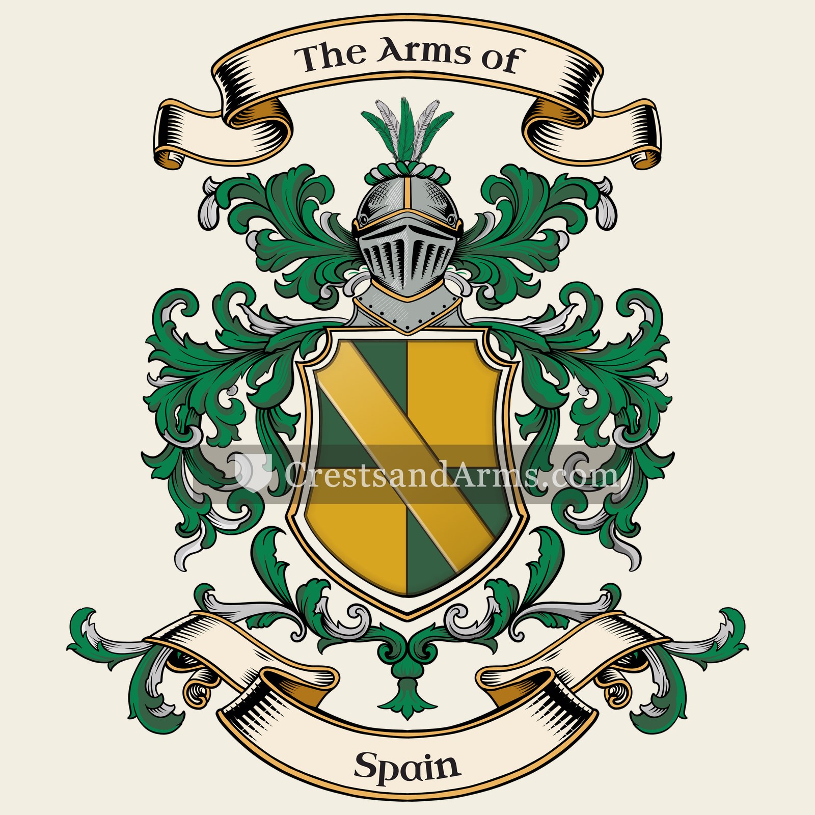 The Spain coat of arms, drawn from the recorded blazon