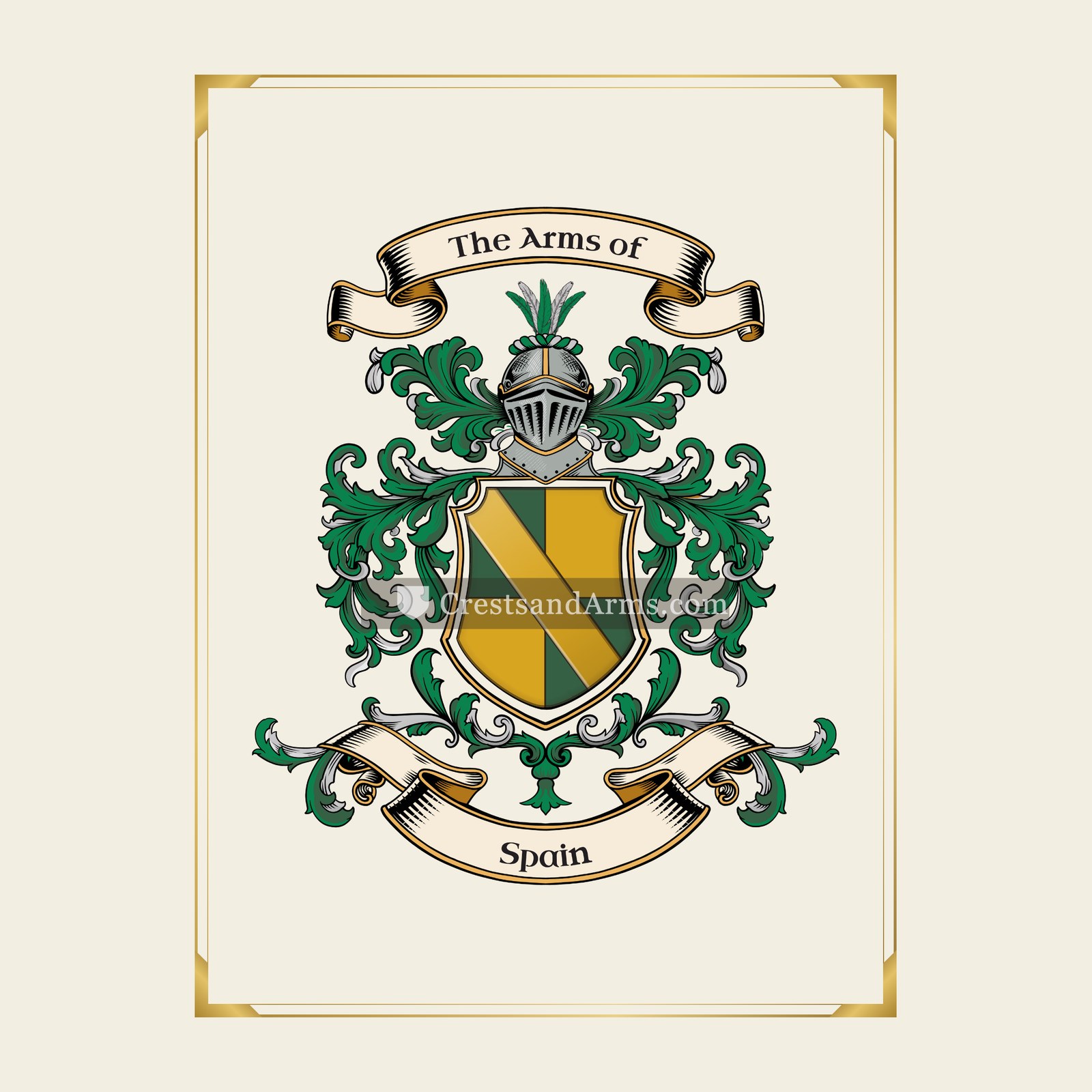 With gold border