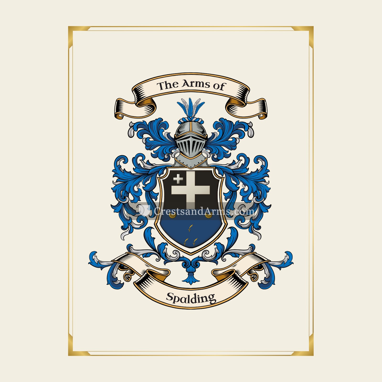 With gold border