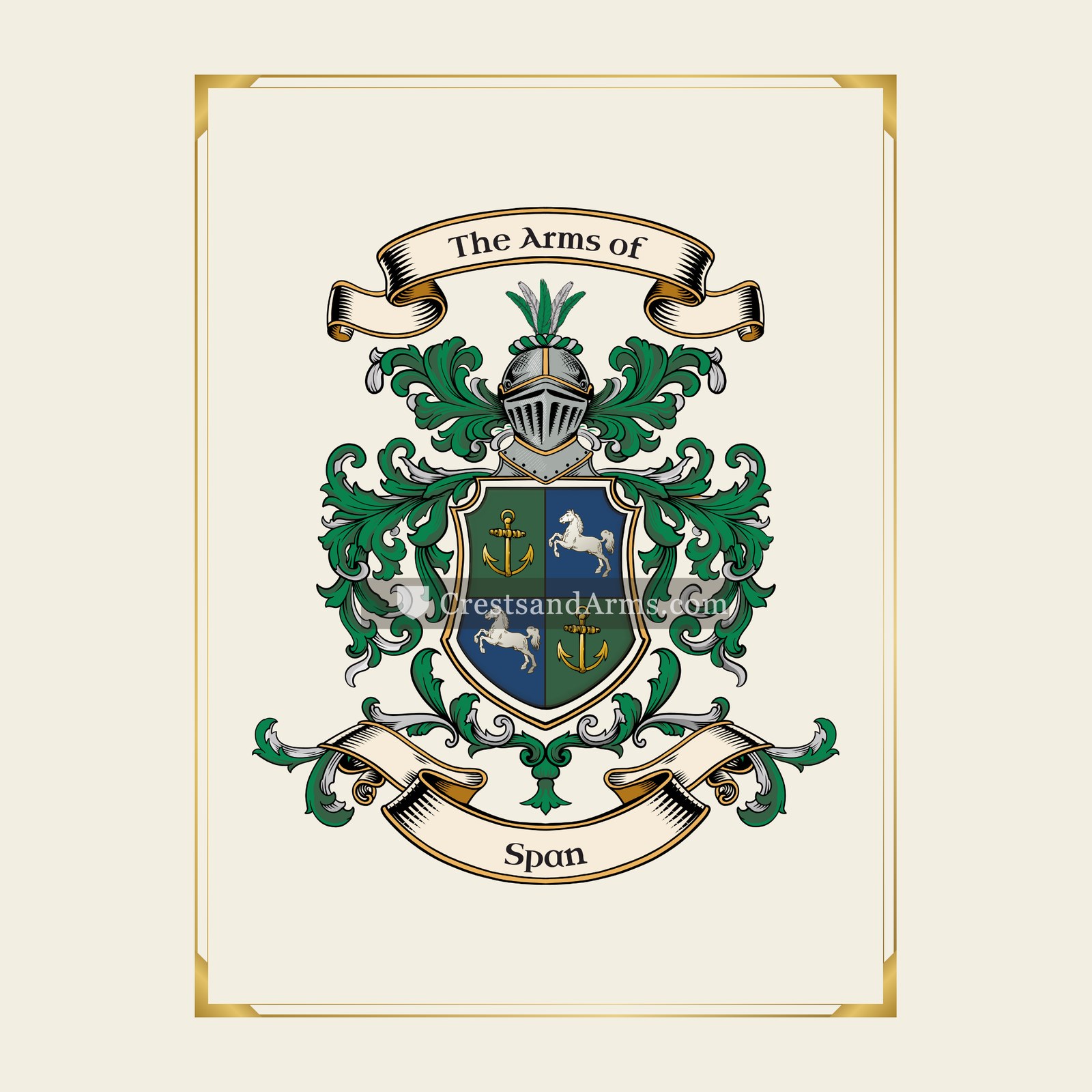 With gold border