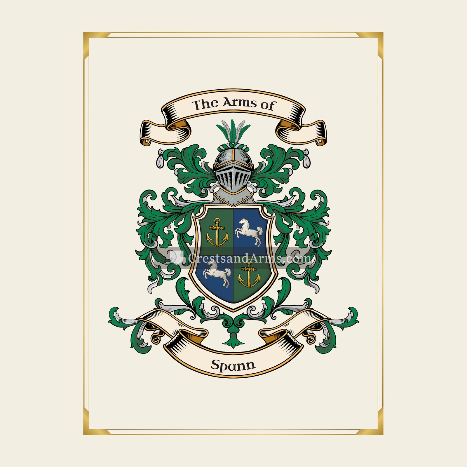 With gold border