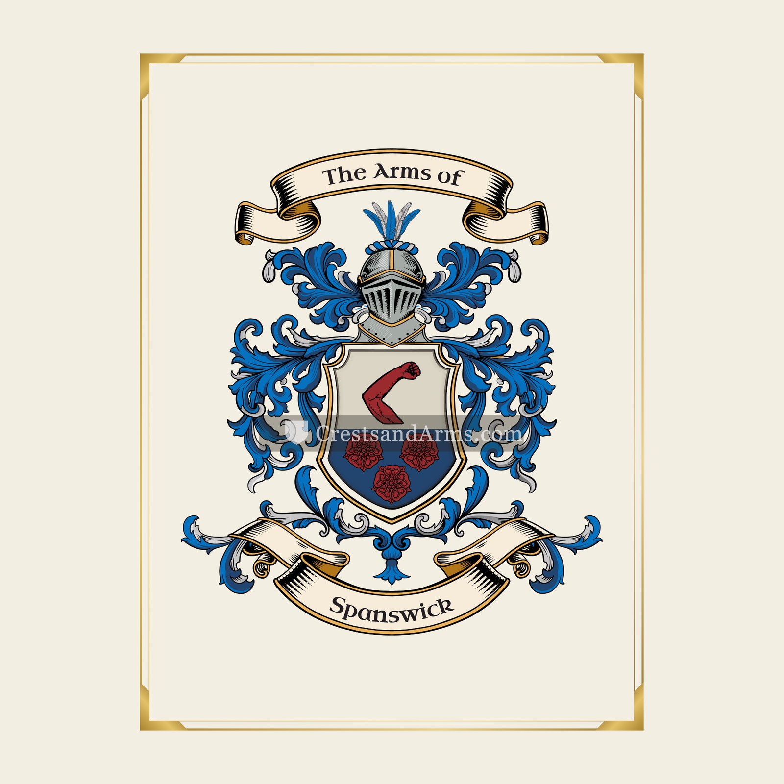 With gold border