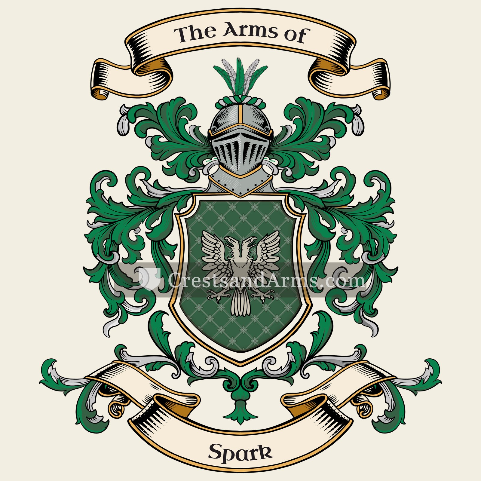 The Spark coat of arms, drawn from the recorded blazon