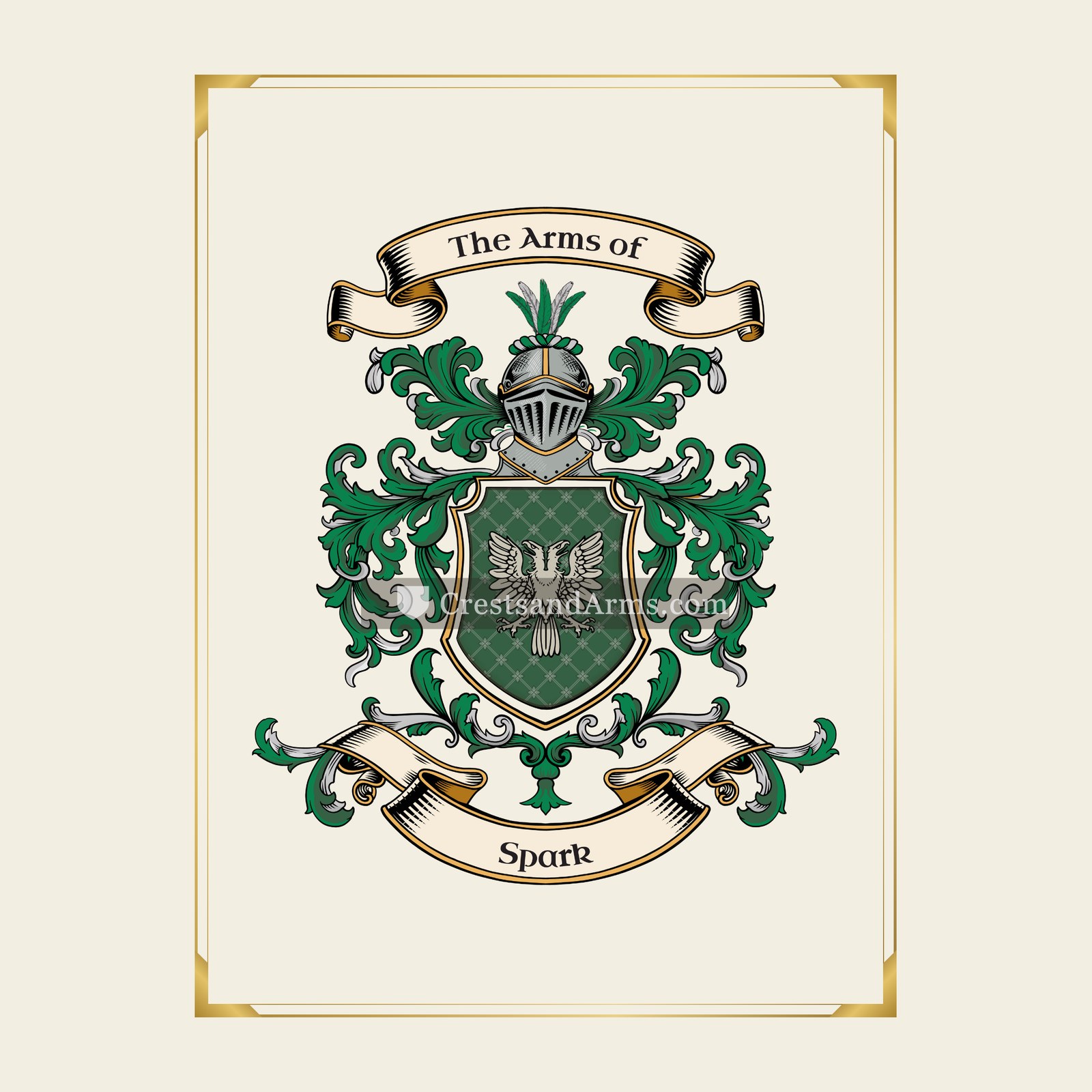 With gold border