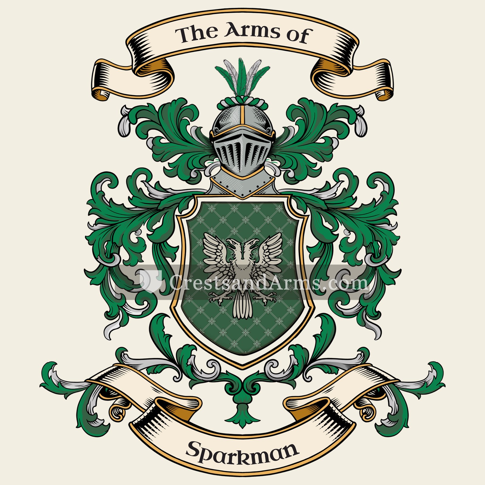 The Sparkman coat of arms, drawn from the recorded blazon