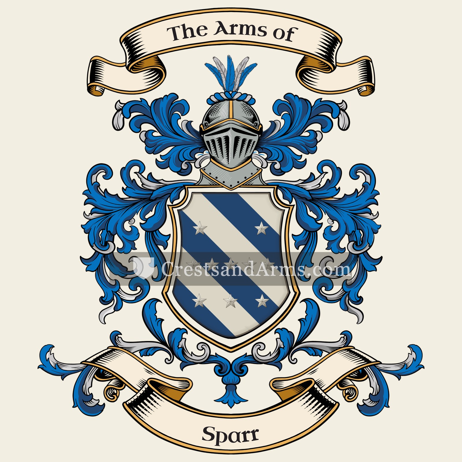 The Sparr coat of arms, drawn from the recorded blazon