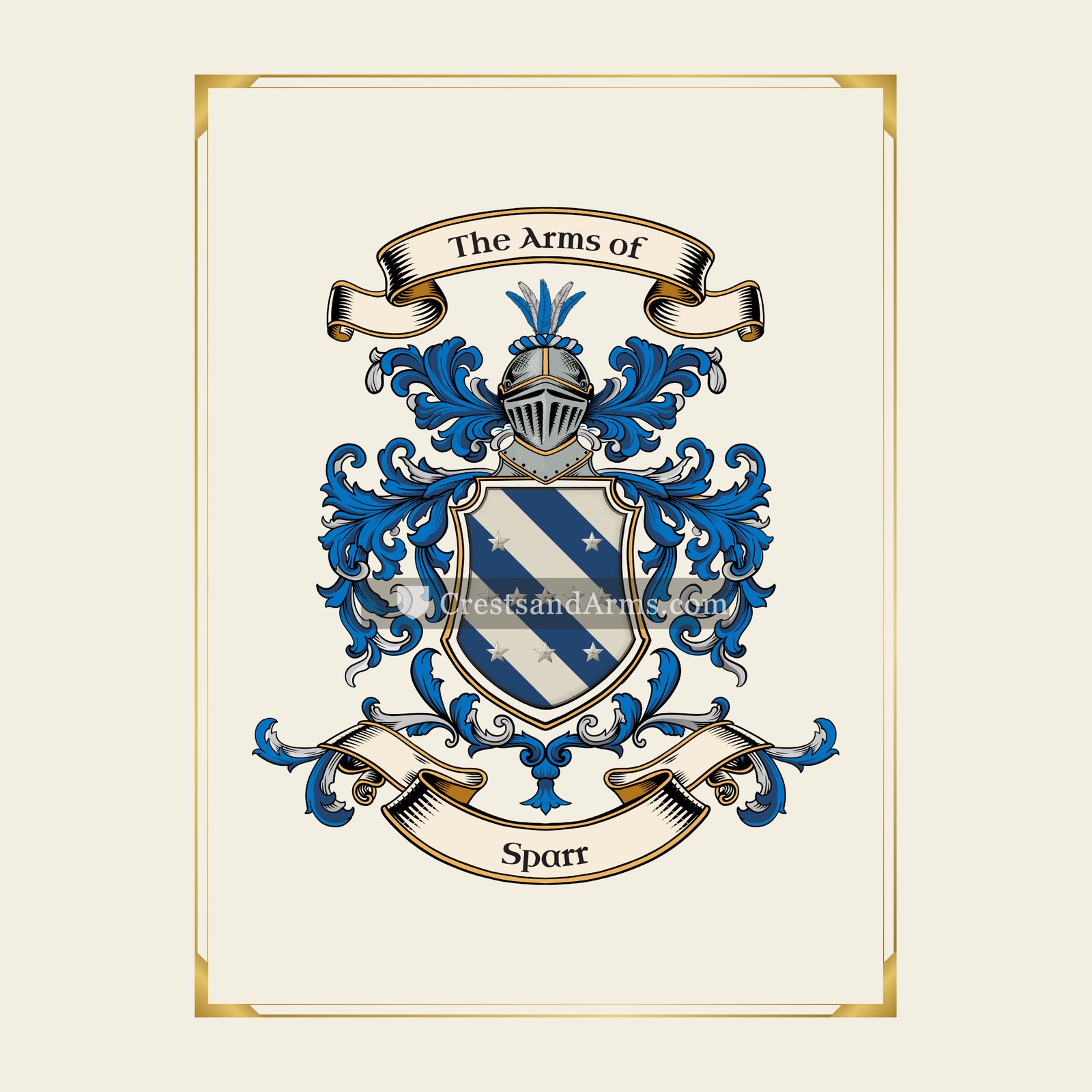 With gold border