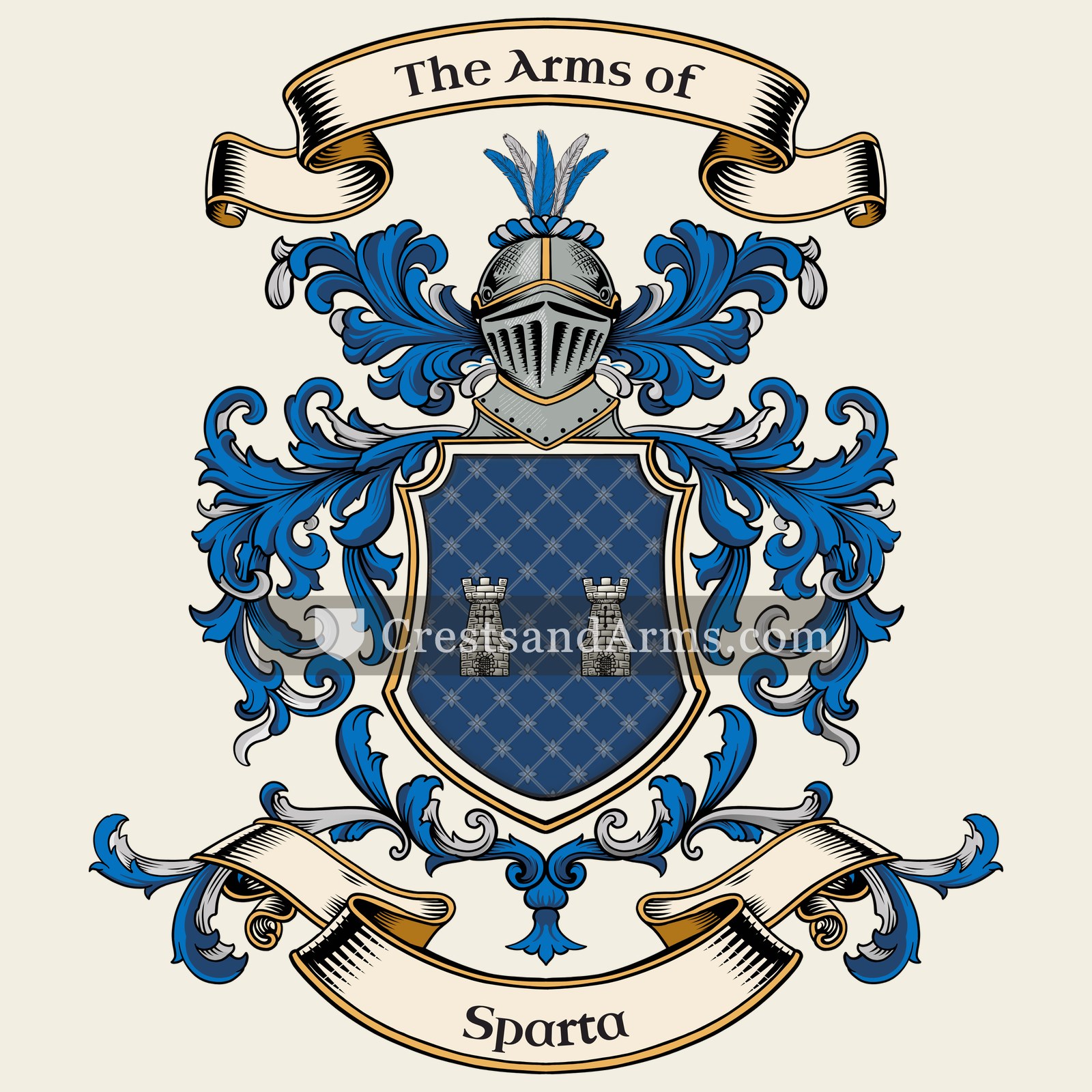 The Sparta coat of arms, drawn from the recorded blazon