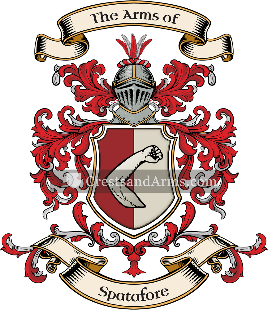 The Spatafore coat of arms, drawn from the recorded blazon