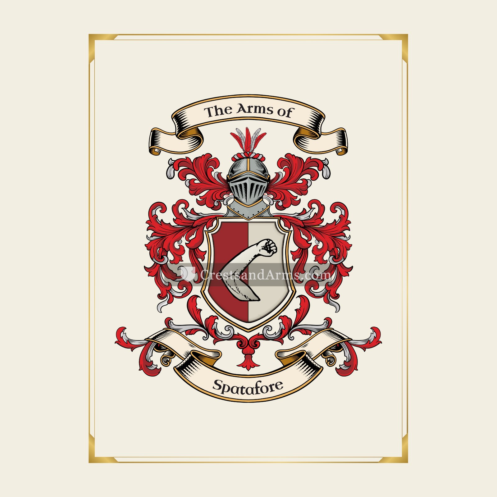 With gold border
