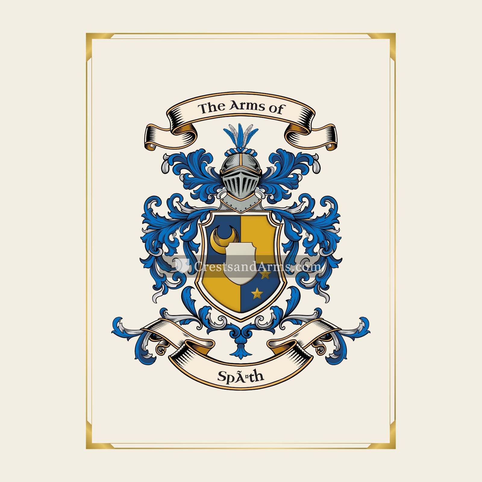 With gold border