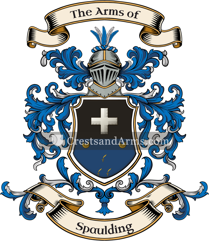 The Spaulding coat of arms, drawn from the recorded blazon