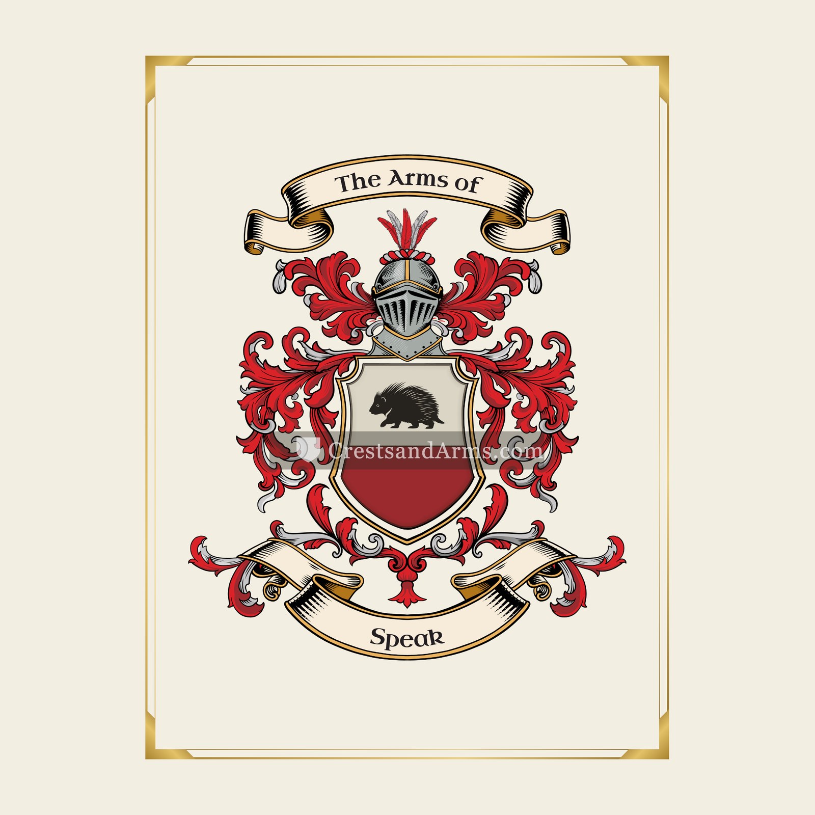 With gold border