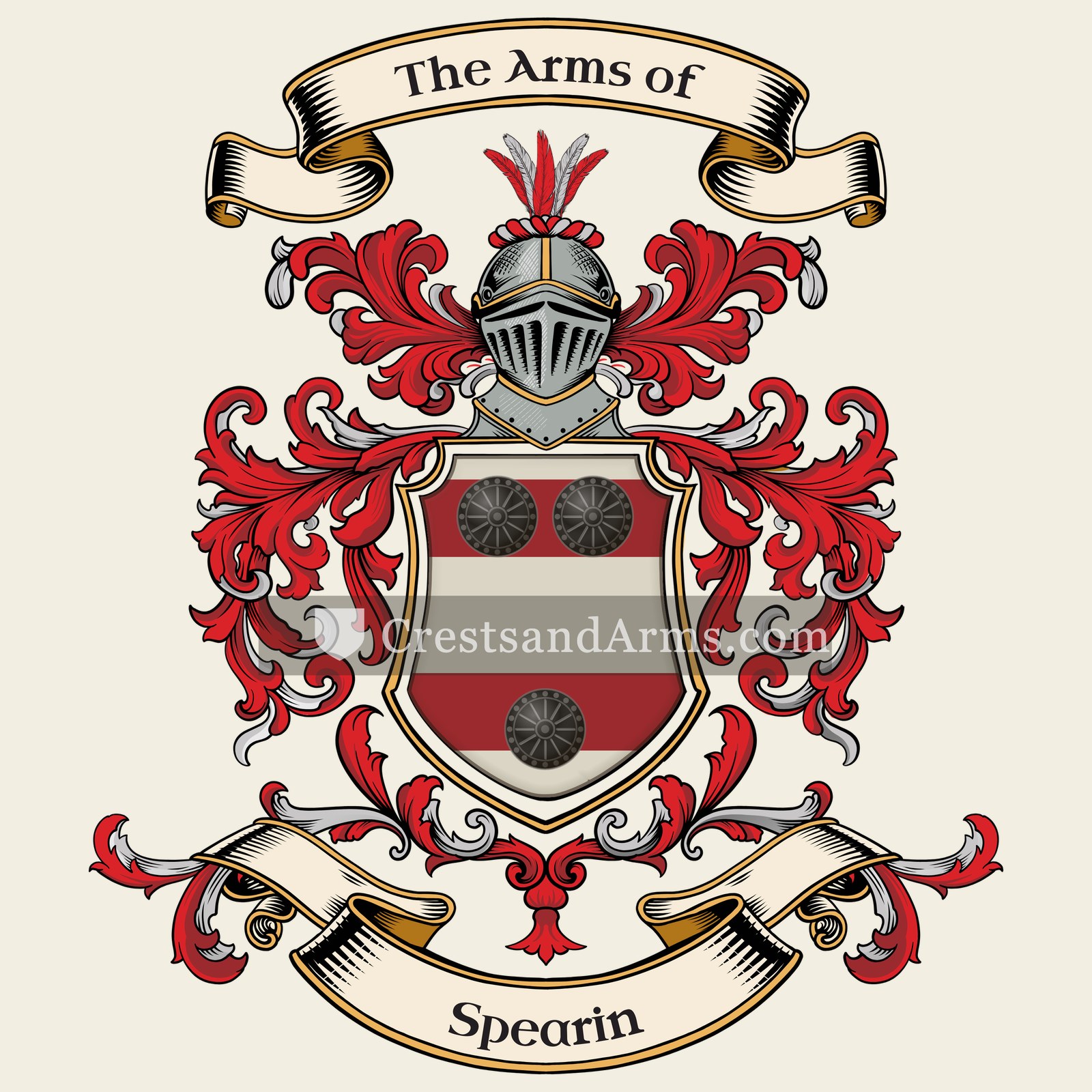 The Spearin coat of arms, drawn from the recorded blazon