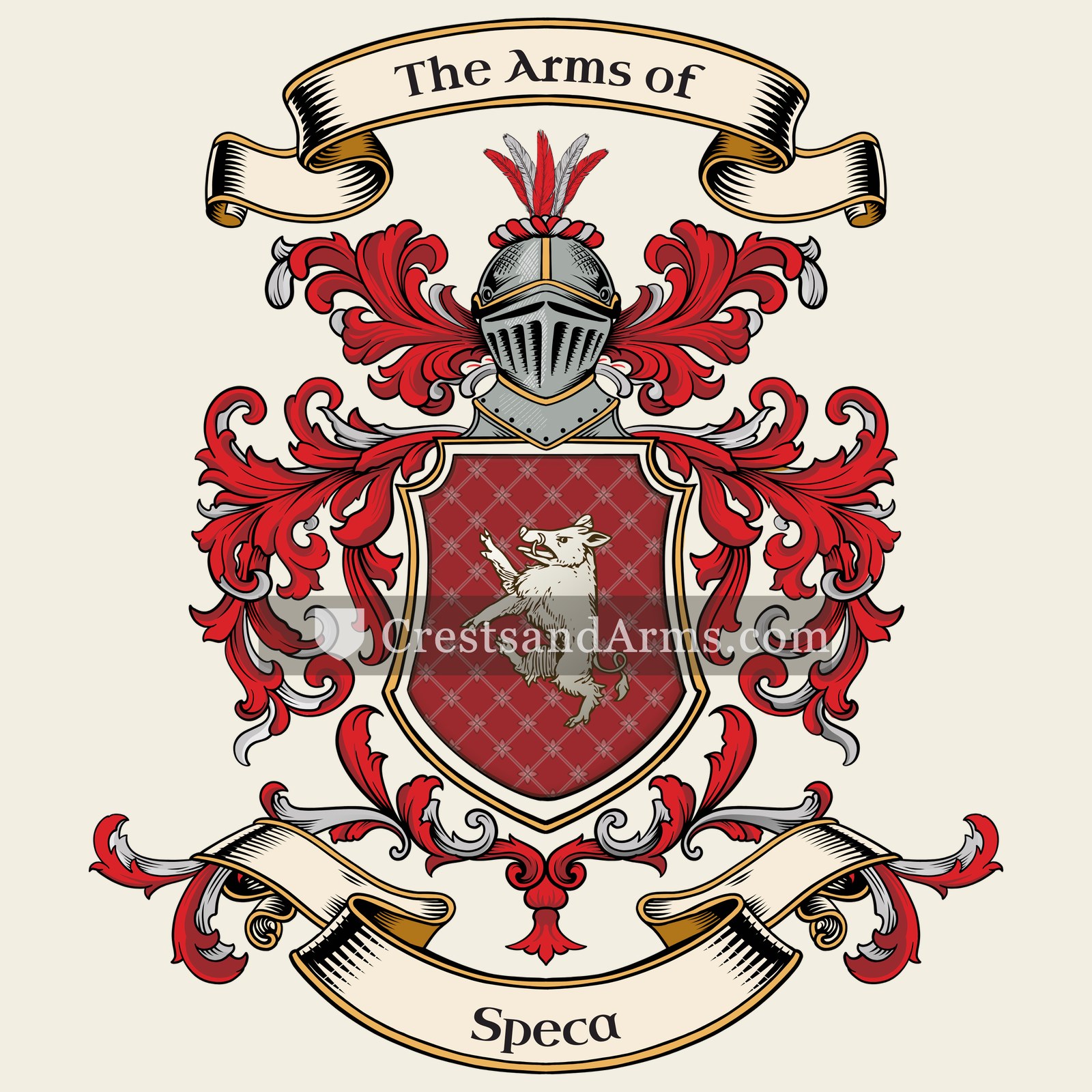 The Speca coat of arms, drawn from the recorded blazon