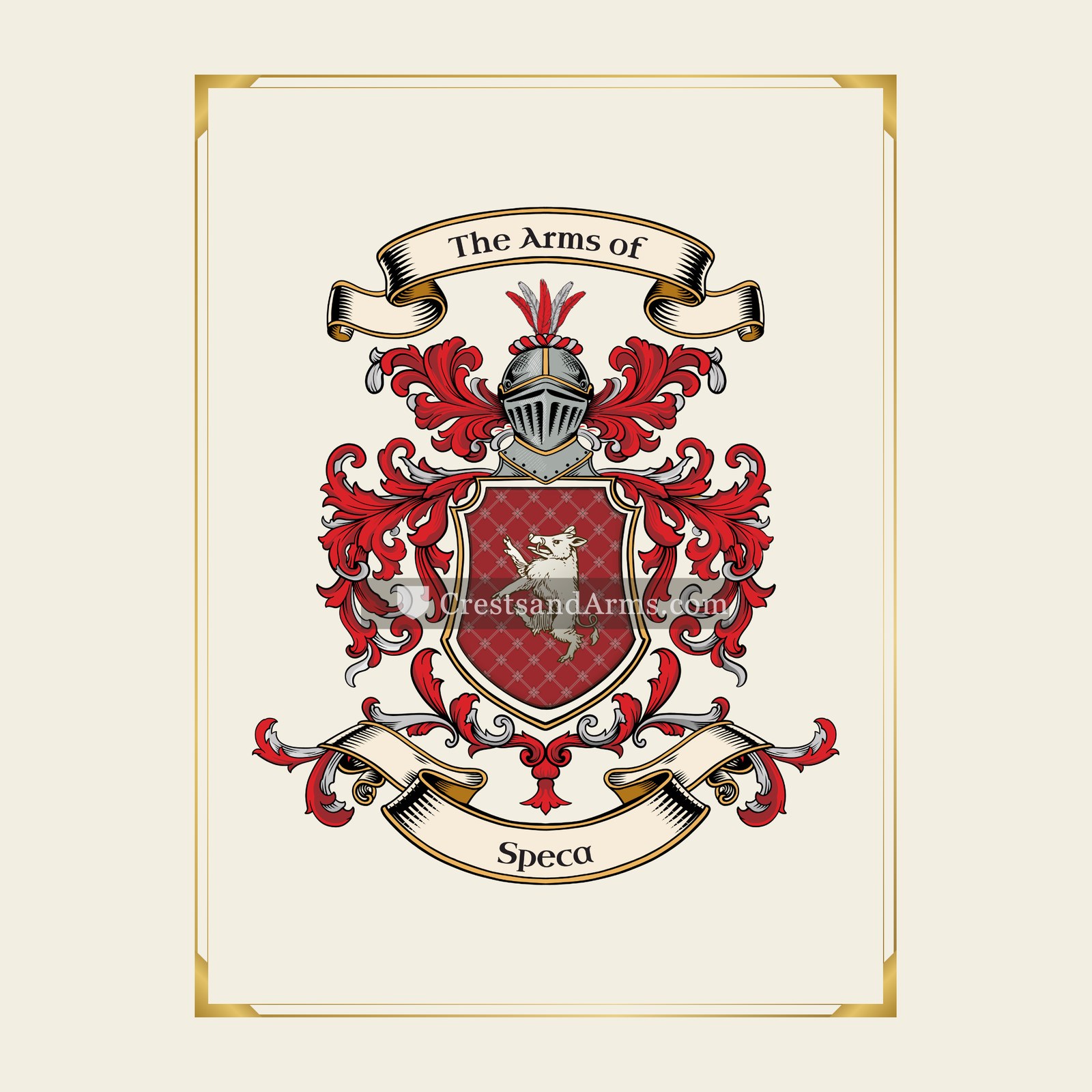 With gold border