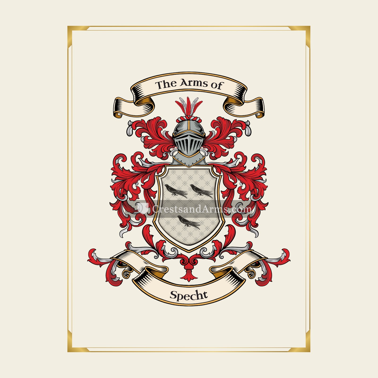 With gold border