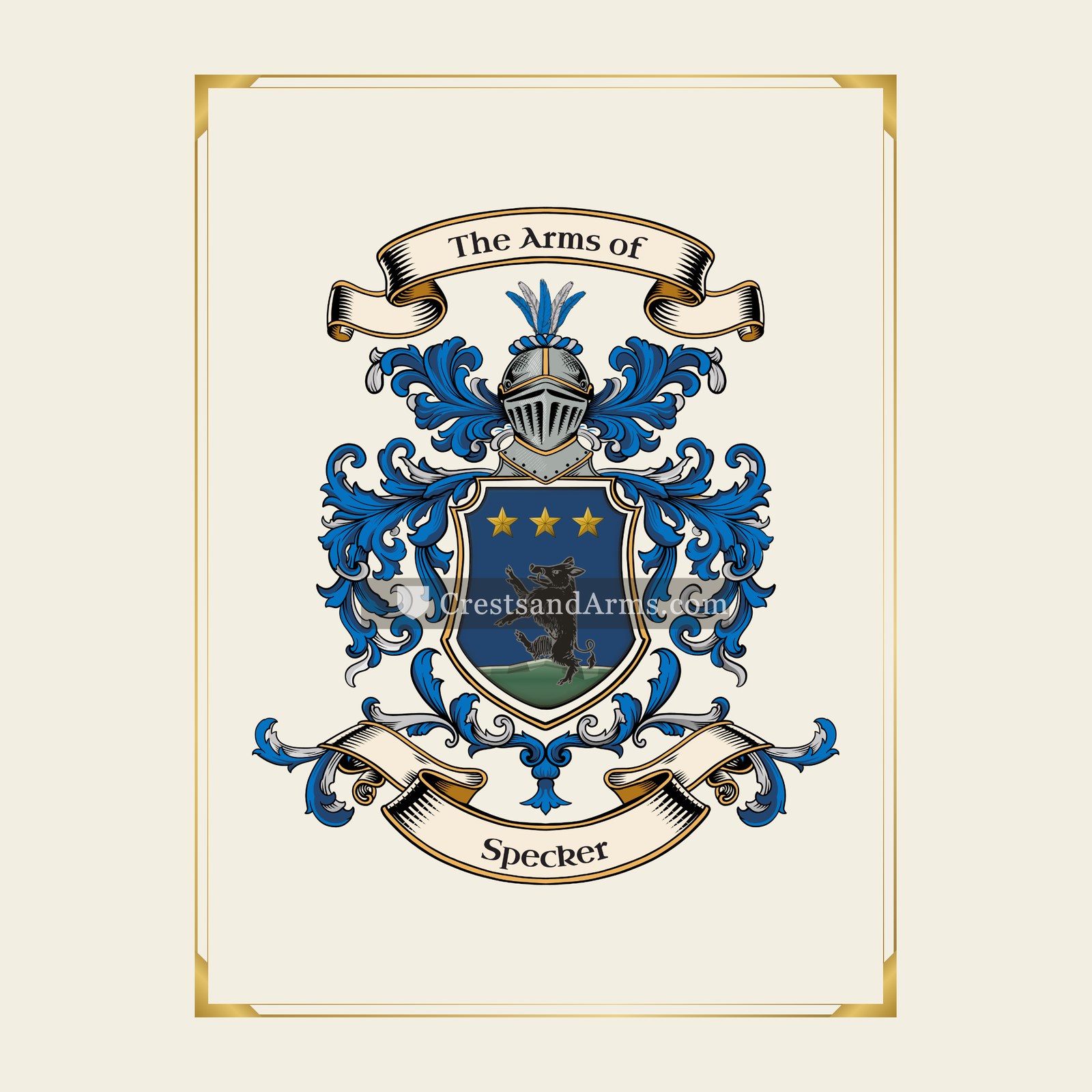 With gold border