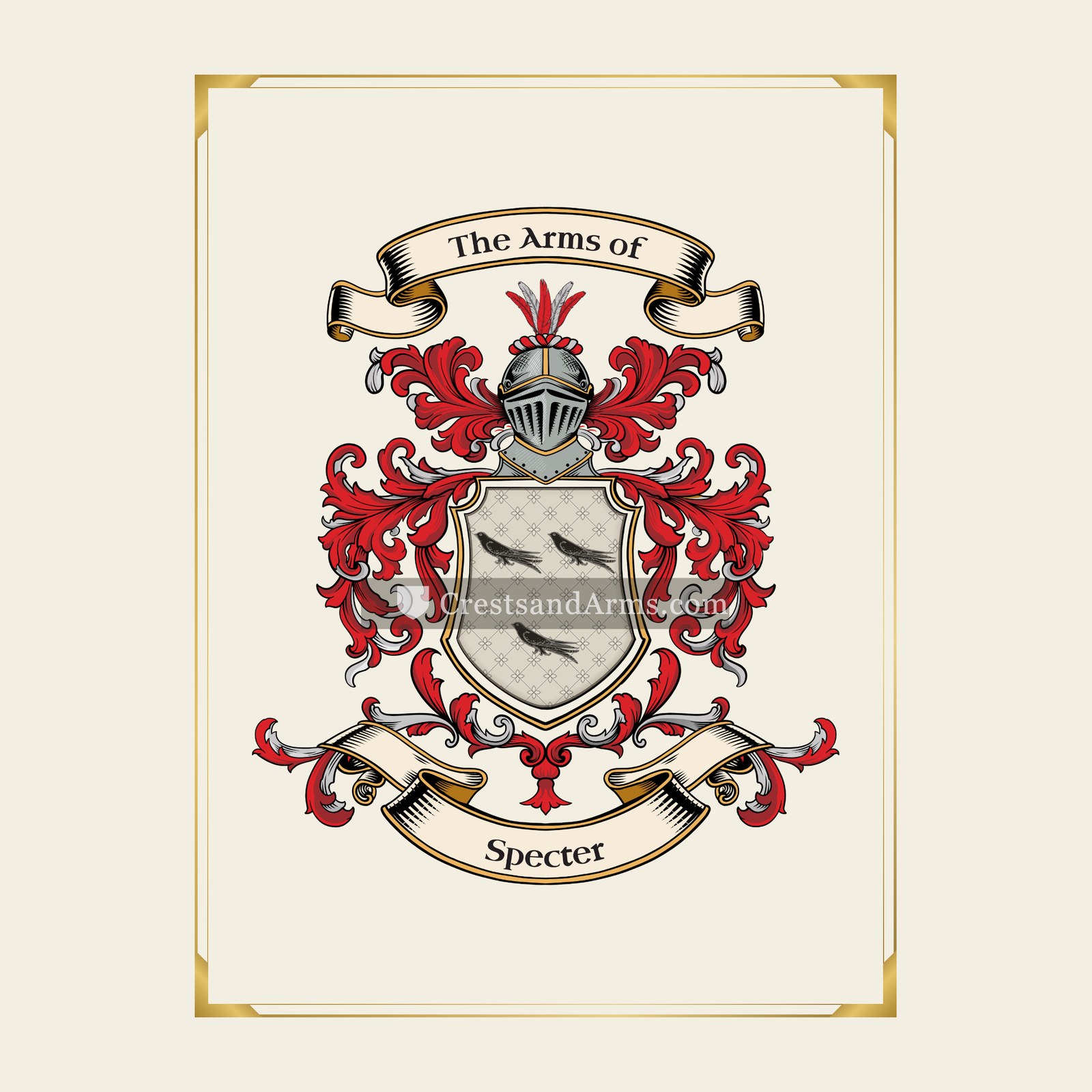 With gold border