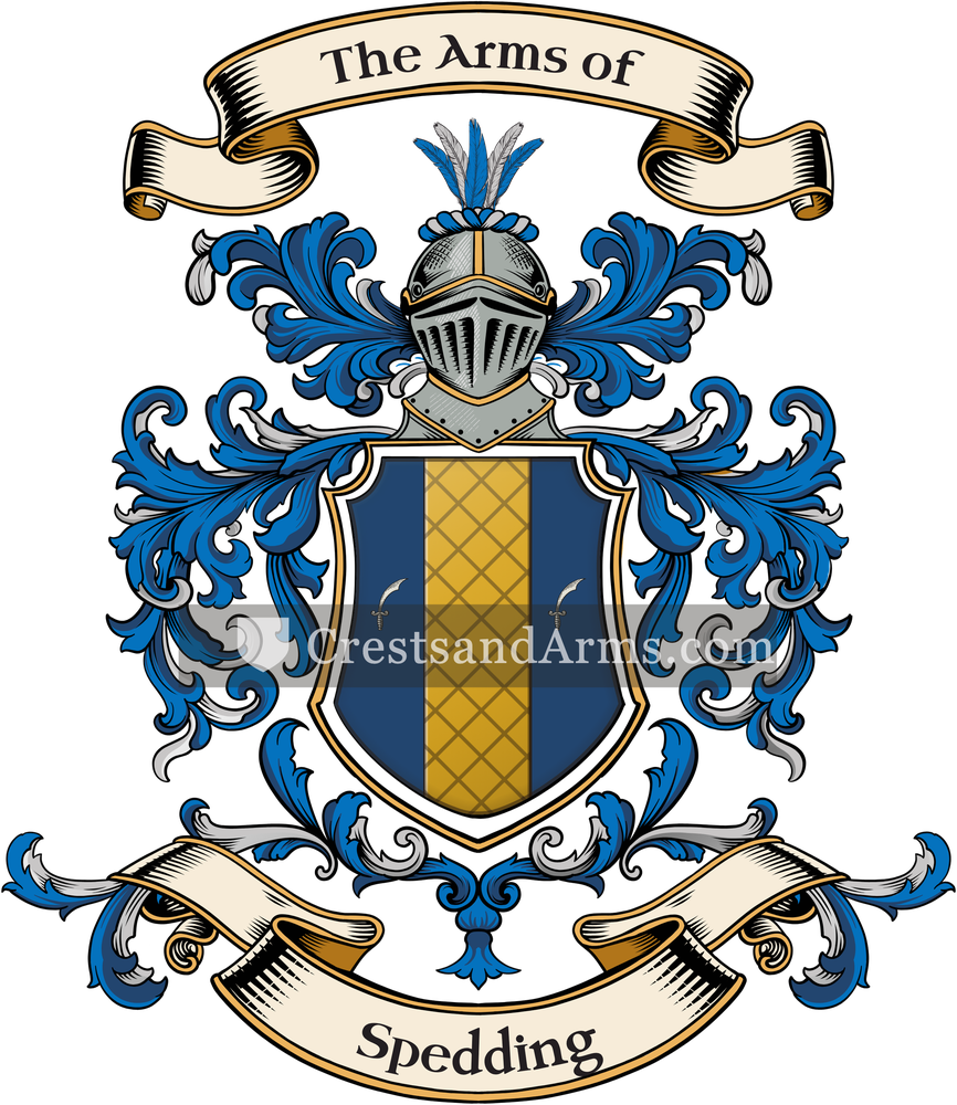 The Spedding coat of arms, drawn from the recorded blazon