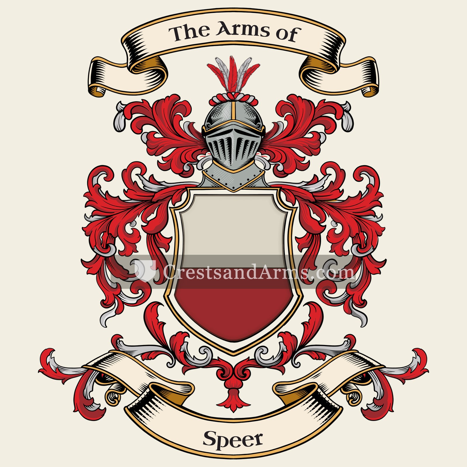 The Speer coat of arms, drawn from the recorded blazon