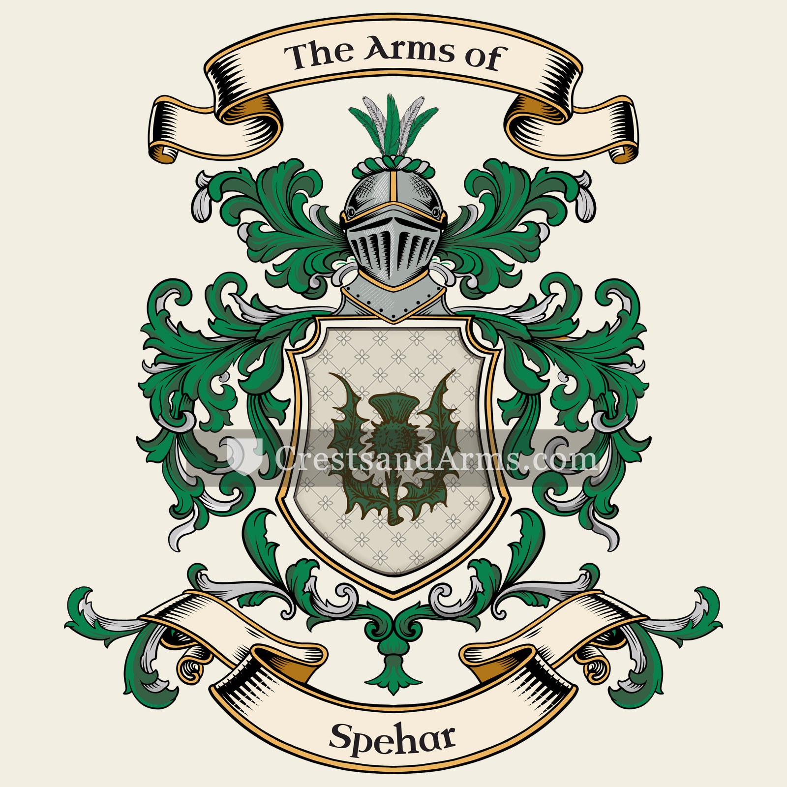 The Spehar coat of arms, drawn from the recorded blazon