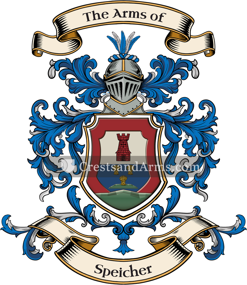 The Speicher coat of arms, drawn from the recorded blazon