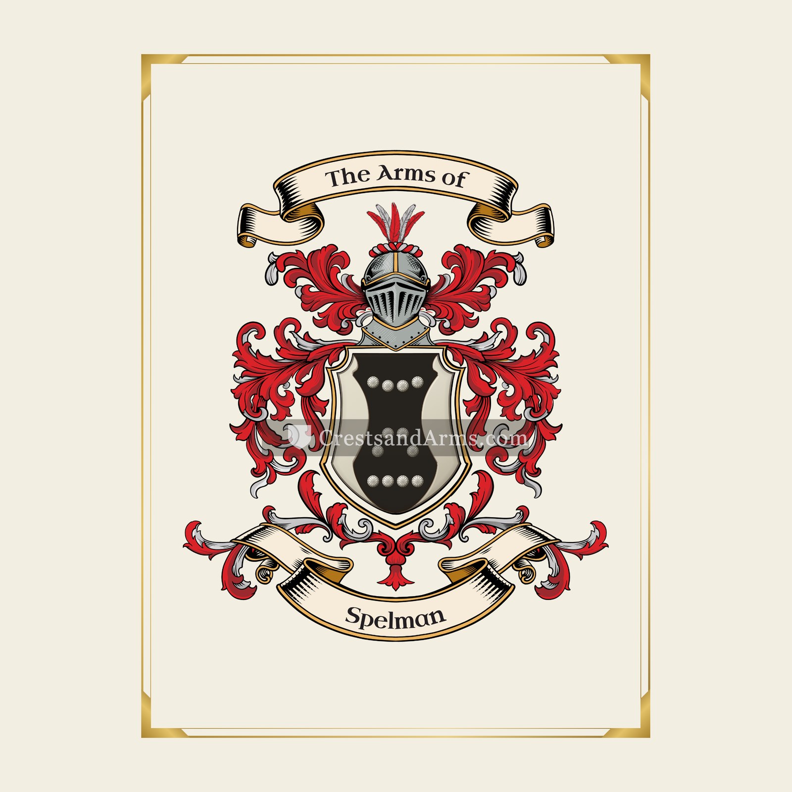 With gold border