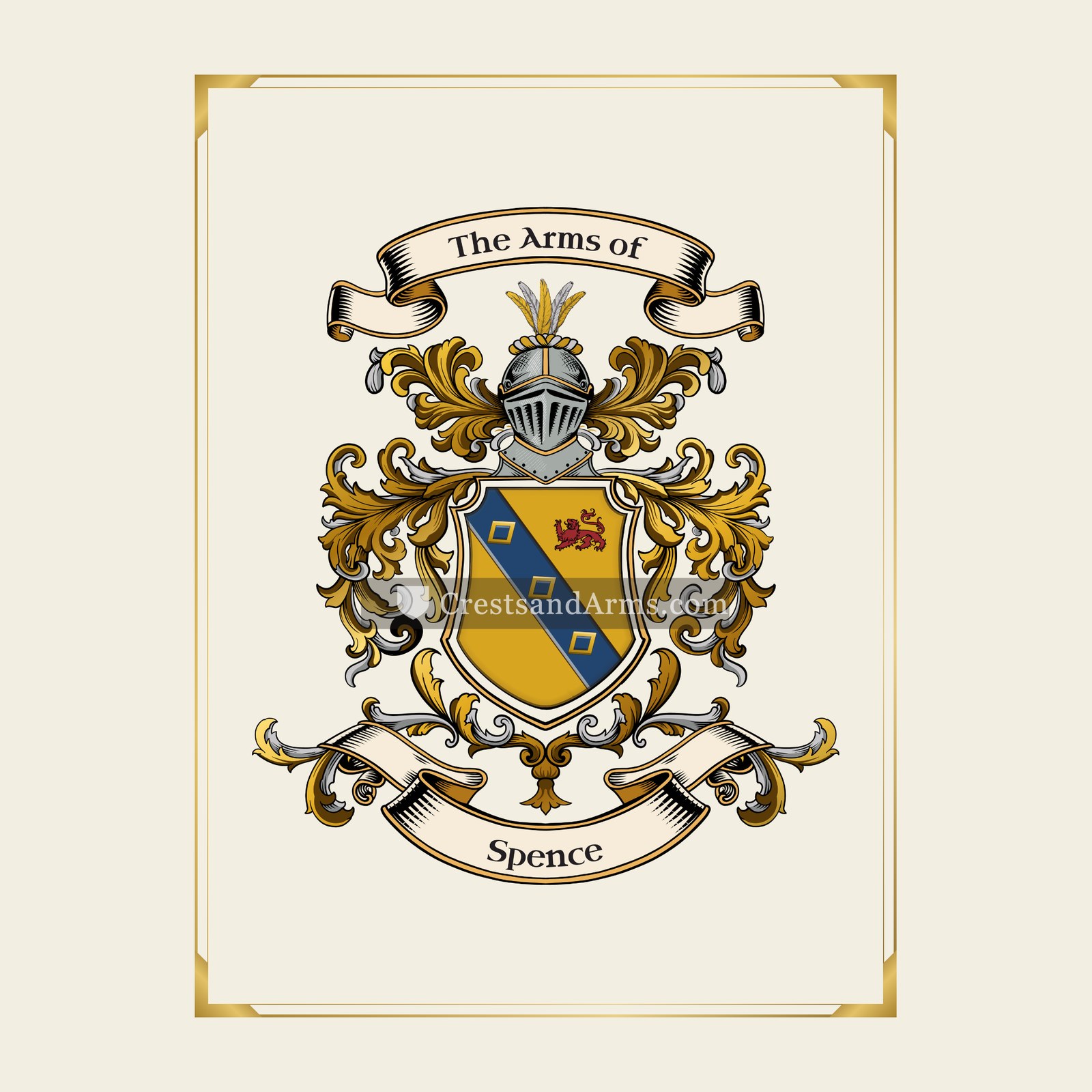 With gold border
