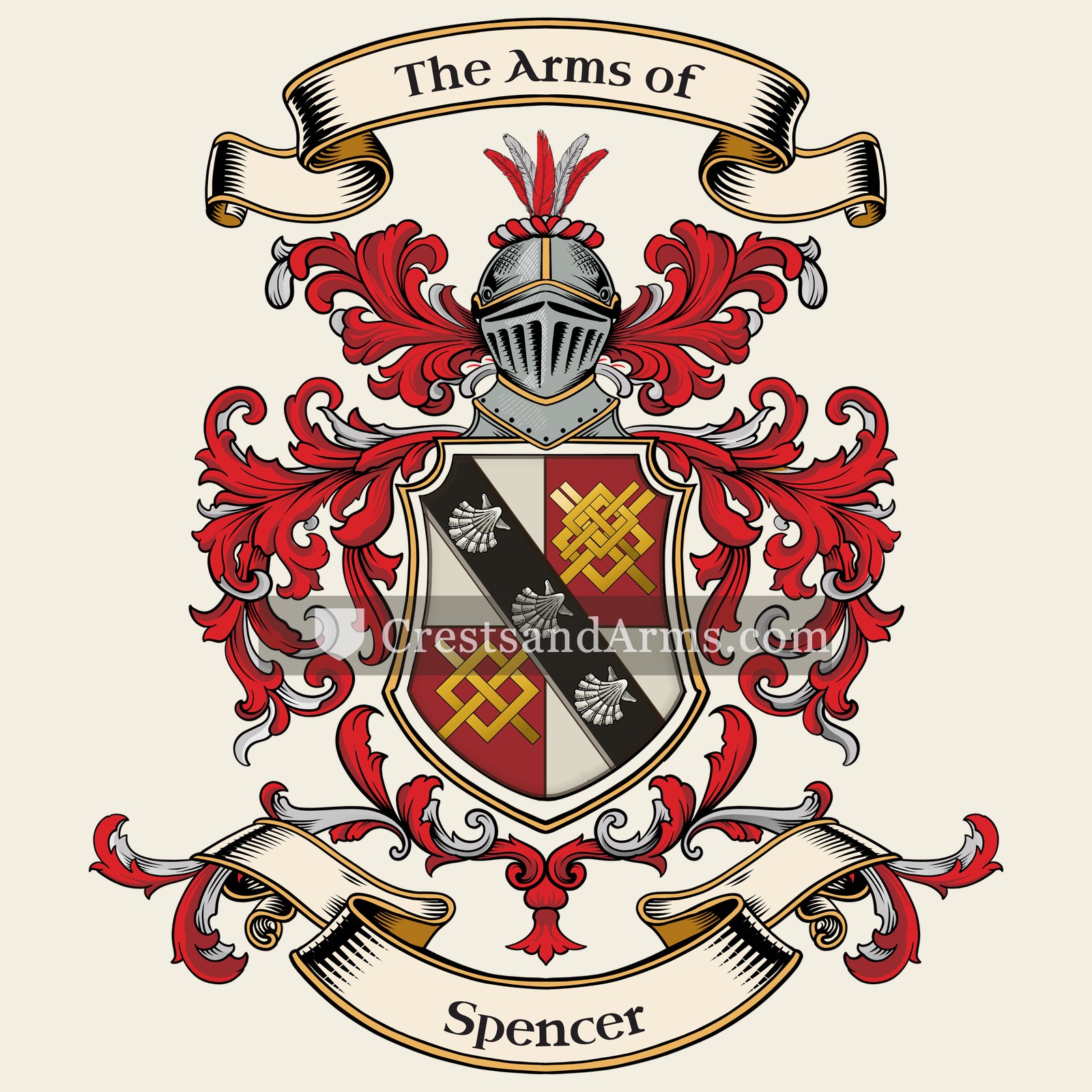 The Spencer coat of arms, drawn from the recorded blazon