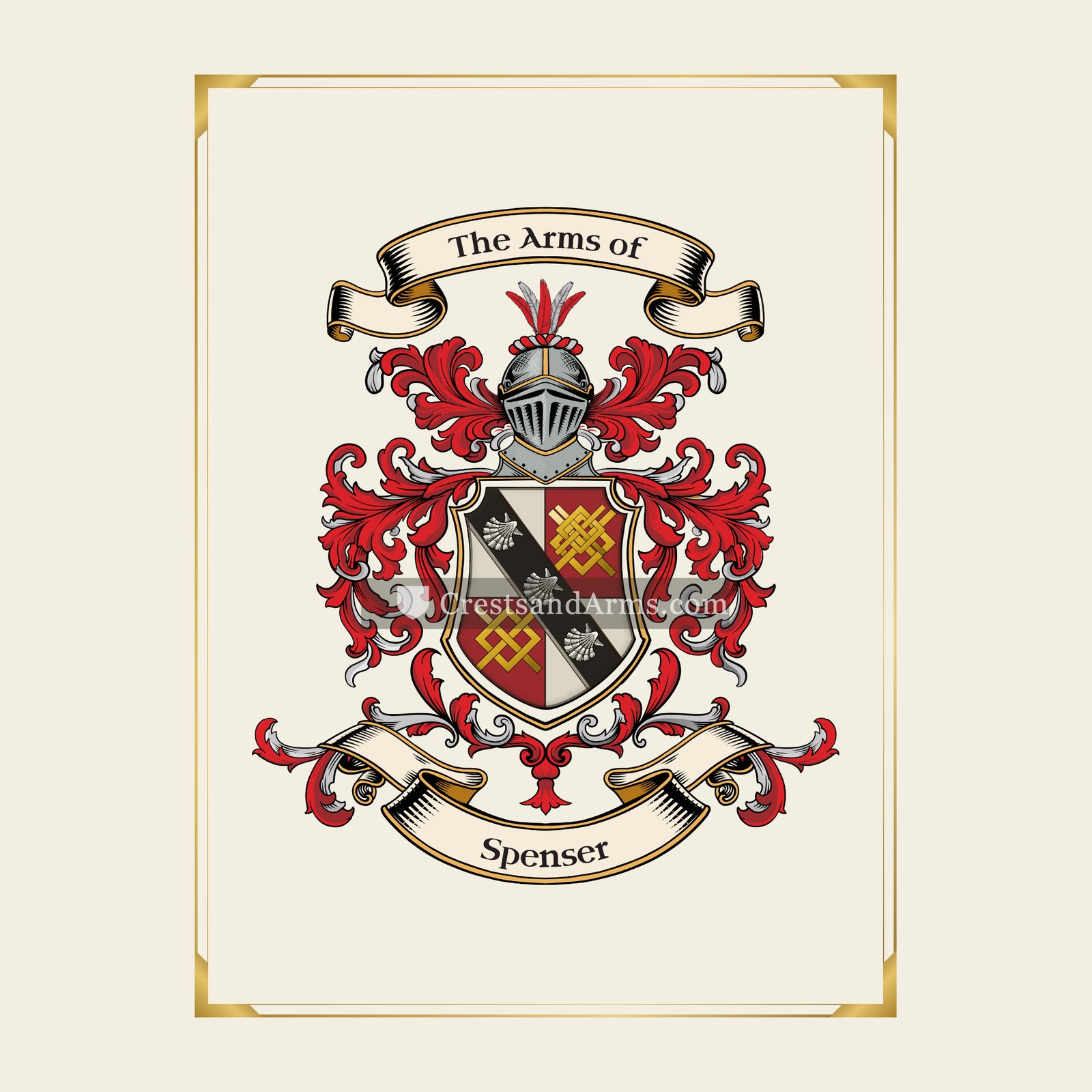 With gold border