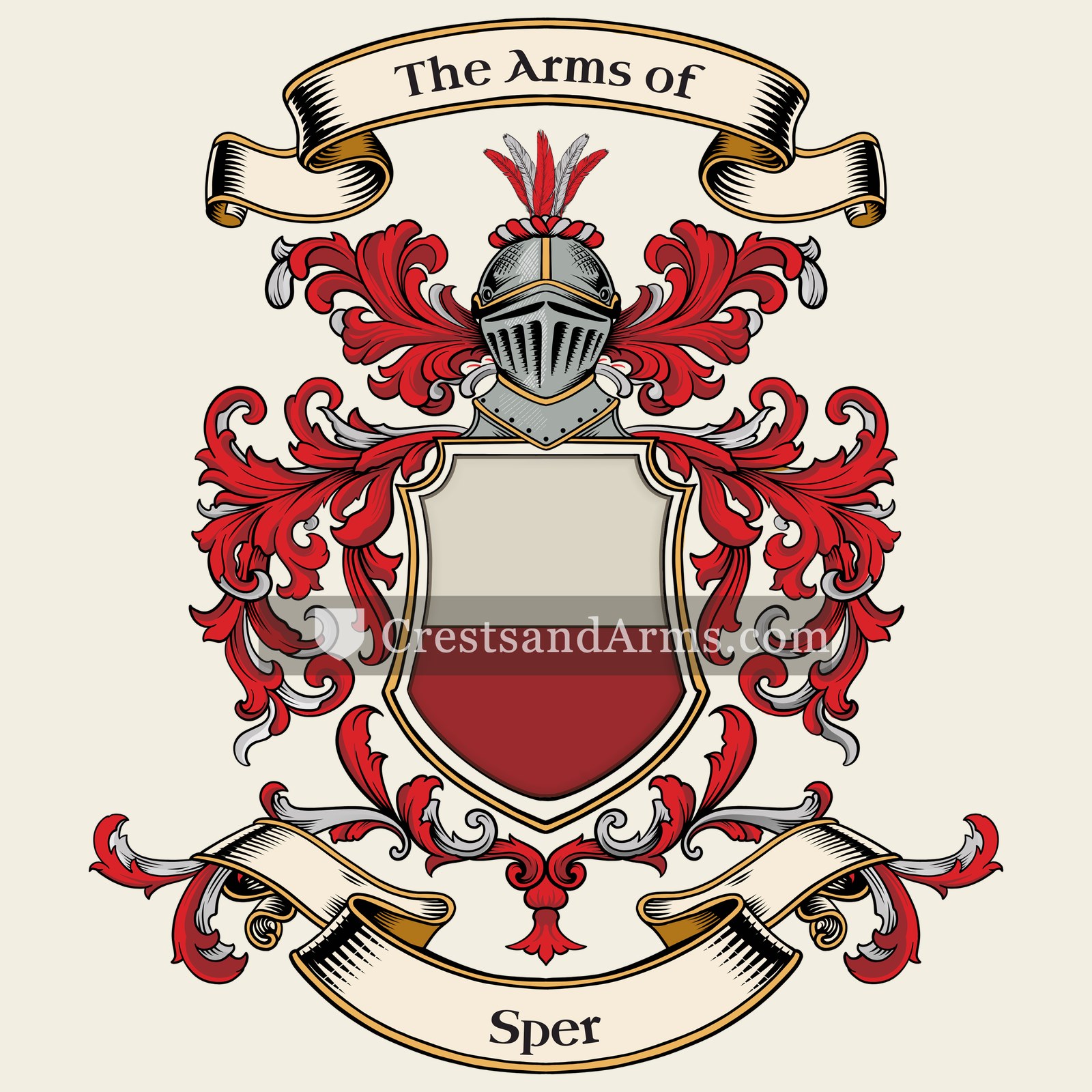 The Sper coat of arms, drawn from the recorded blazon