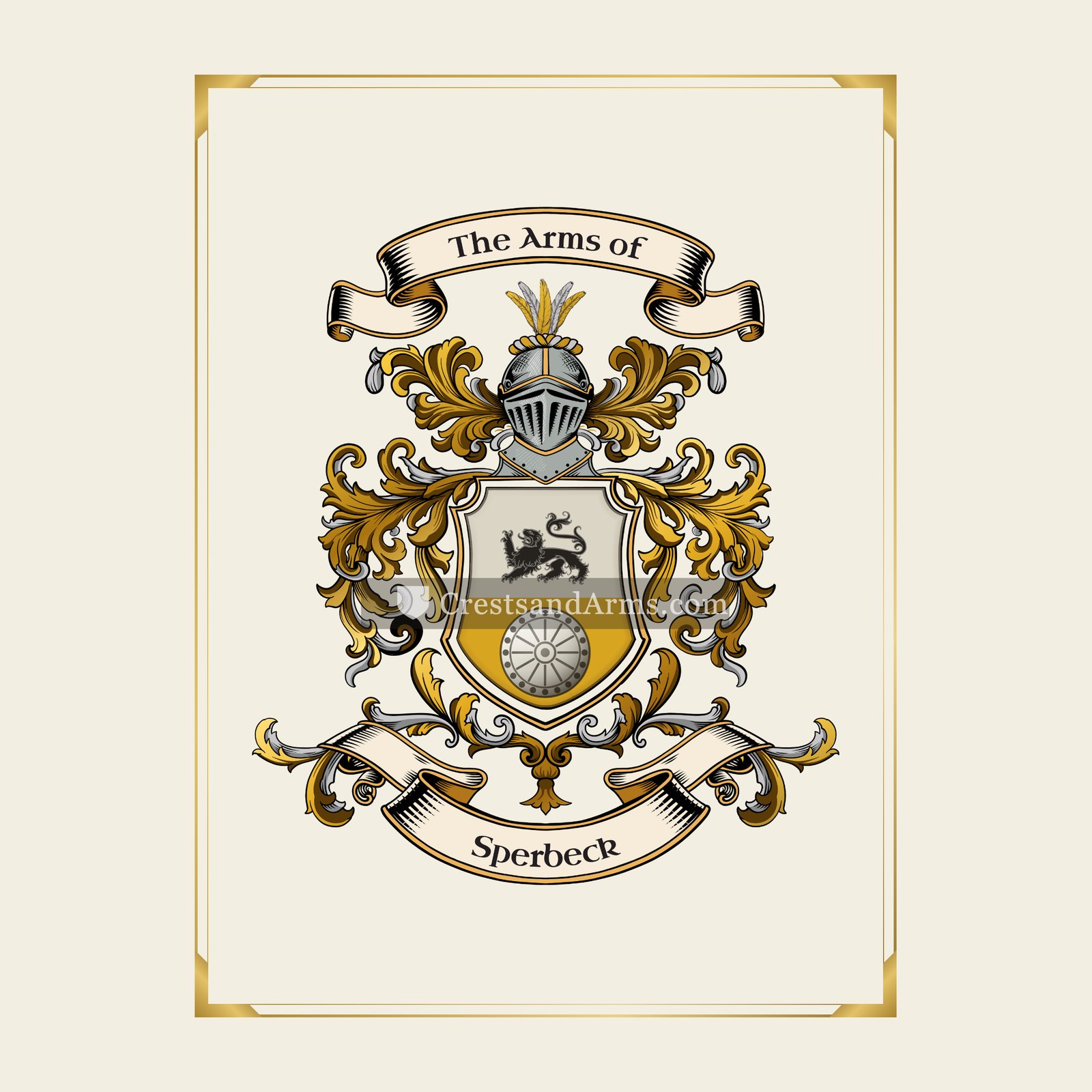 With gold border