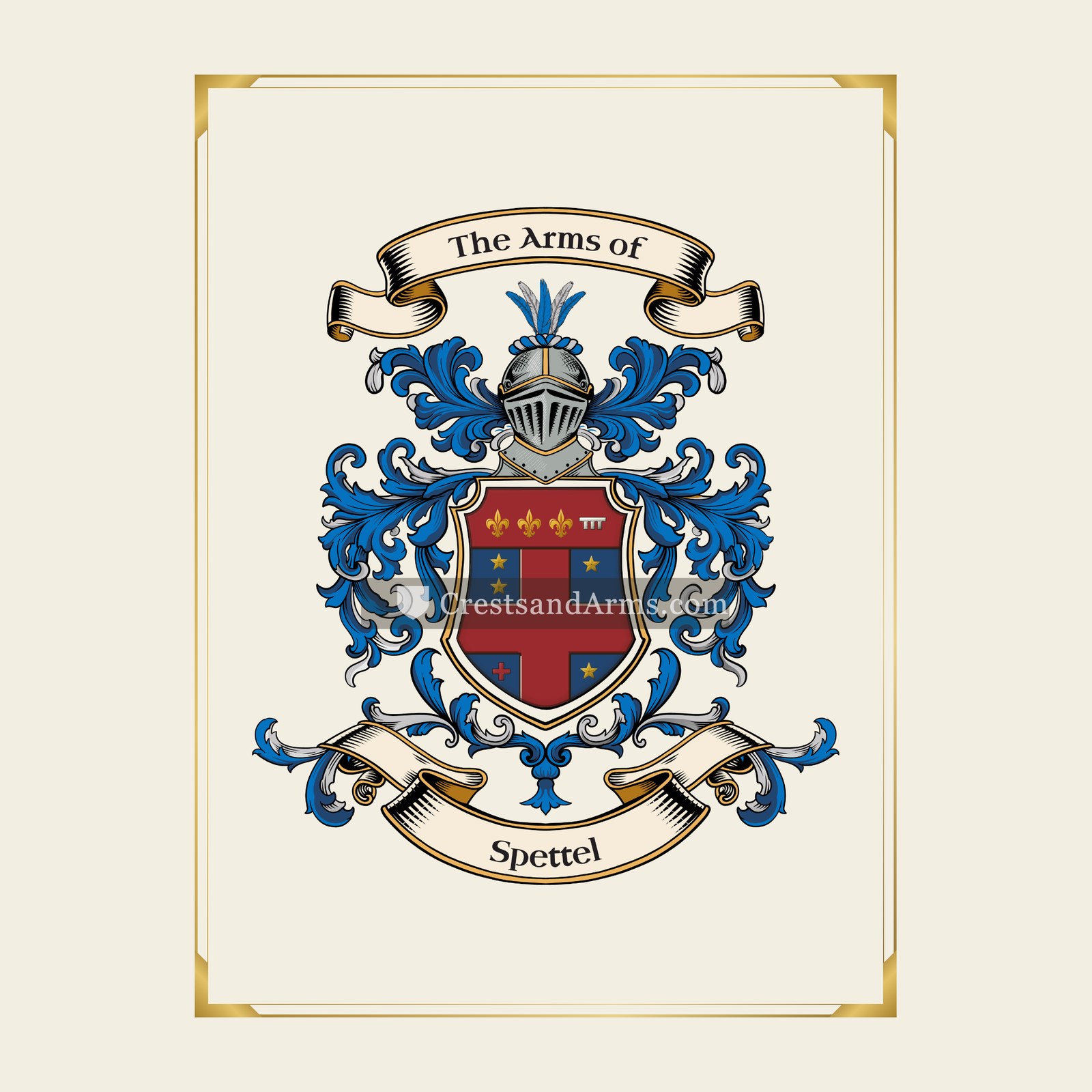 With gold border