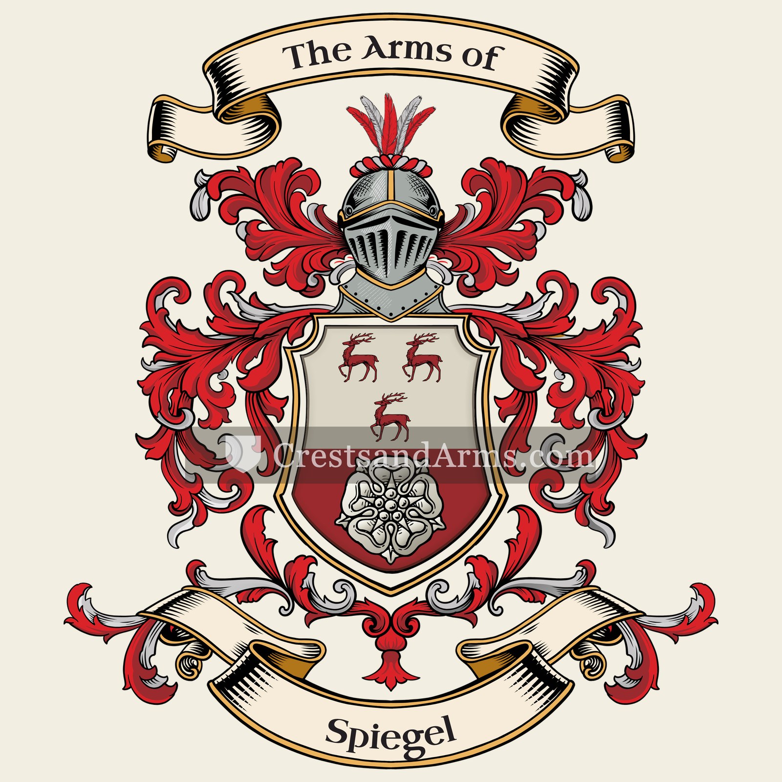 The Spiegel coat of arms, drawn from the recorded blazon