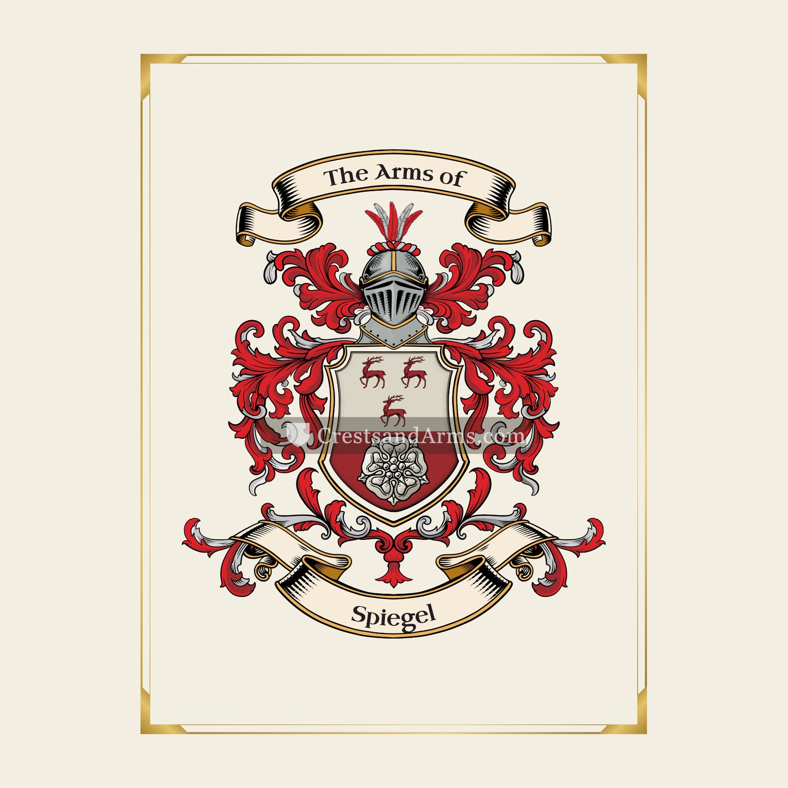 With gold border