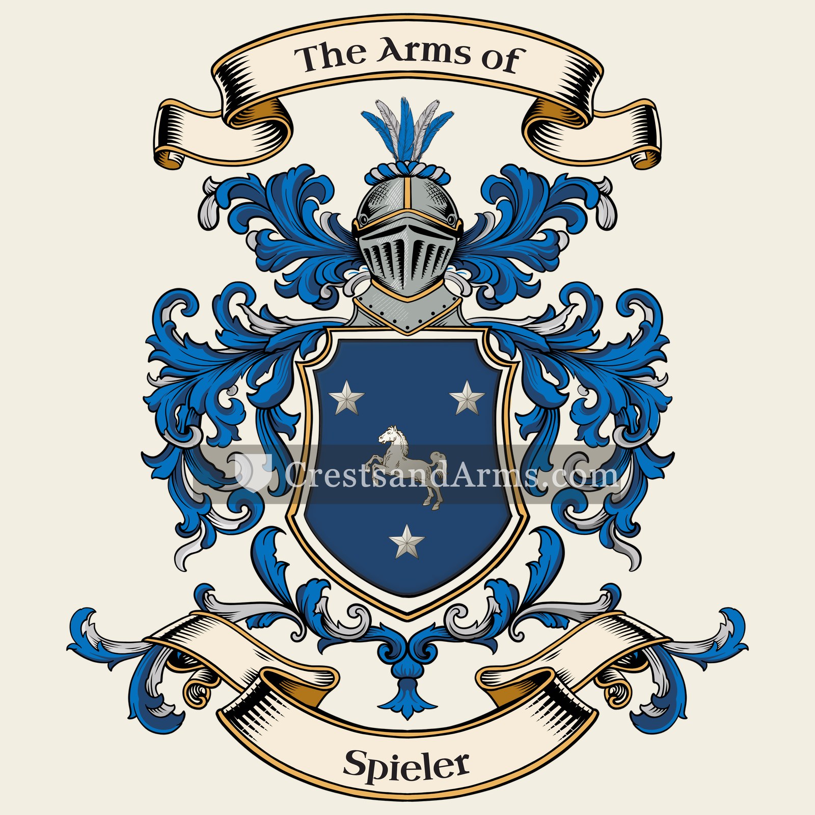The Spieler coat of arms, drawn from the recorded blazon