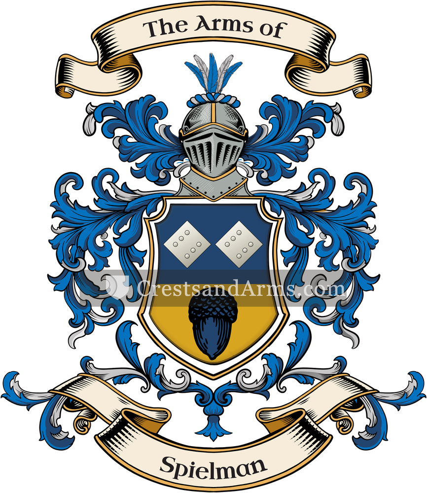 The Spielman coat of arms, drawn from the recorded blazon