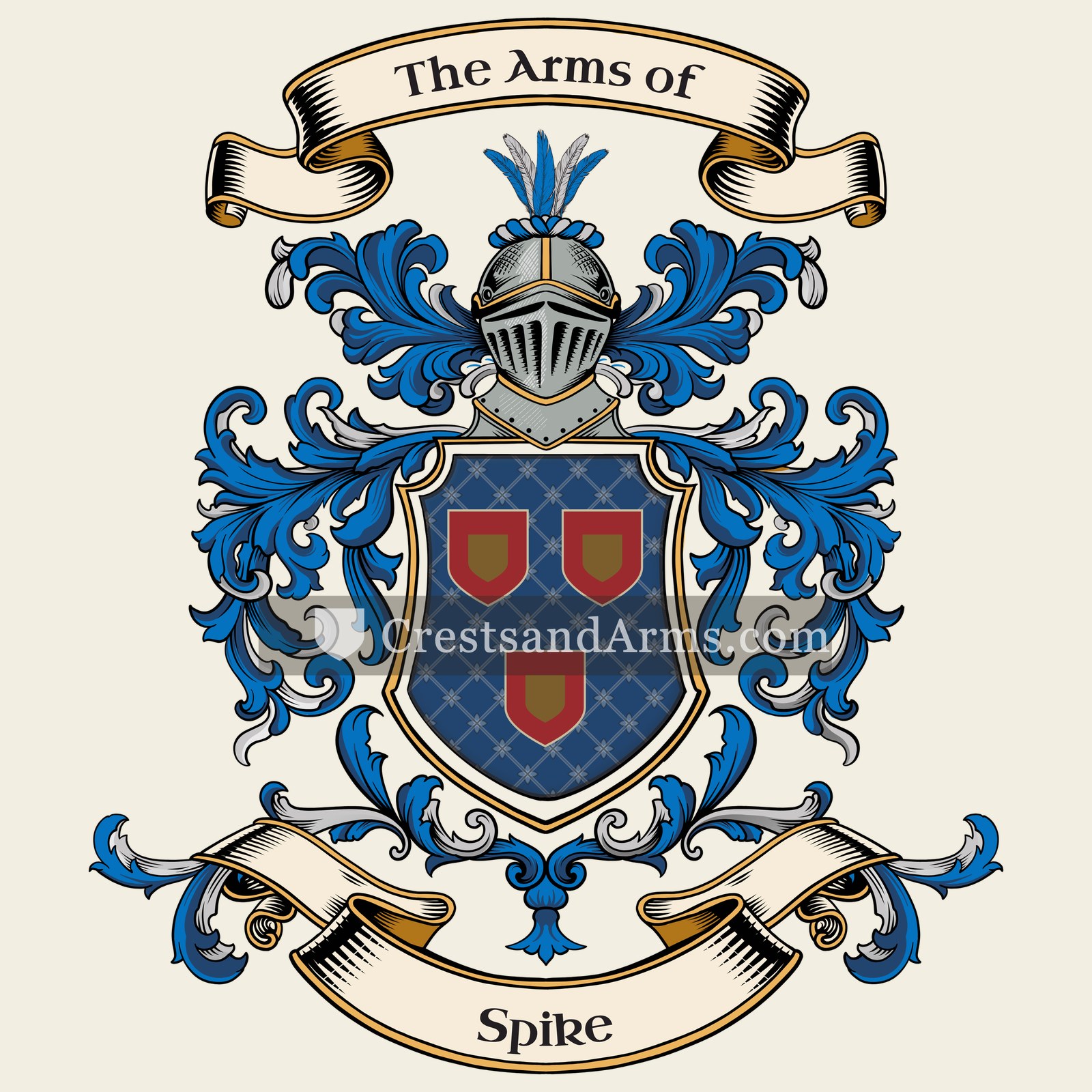 The Spike coat of arms, drawn from the recorded blazon